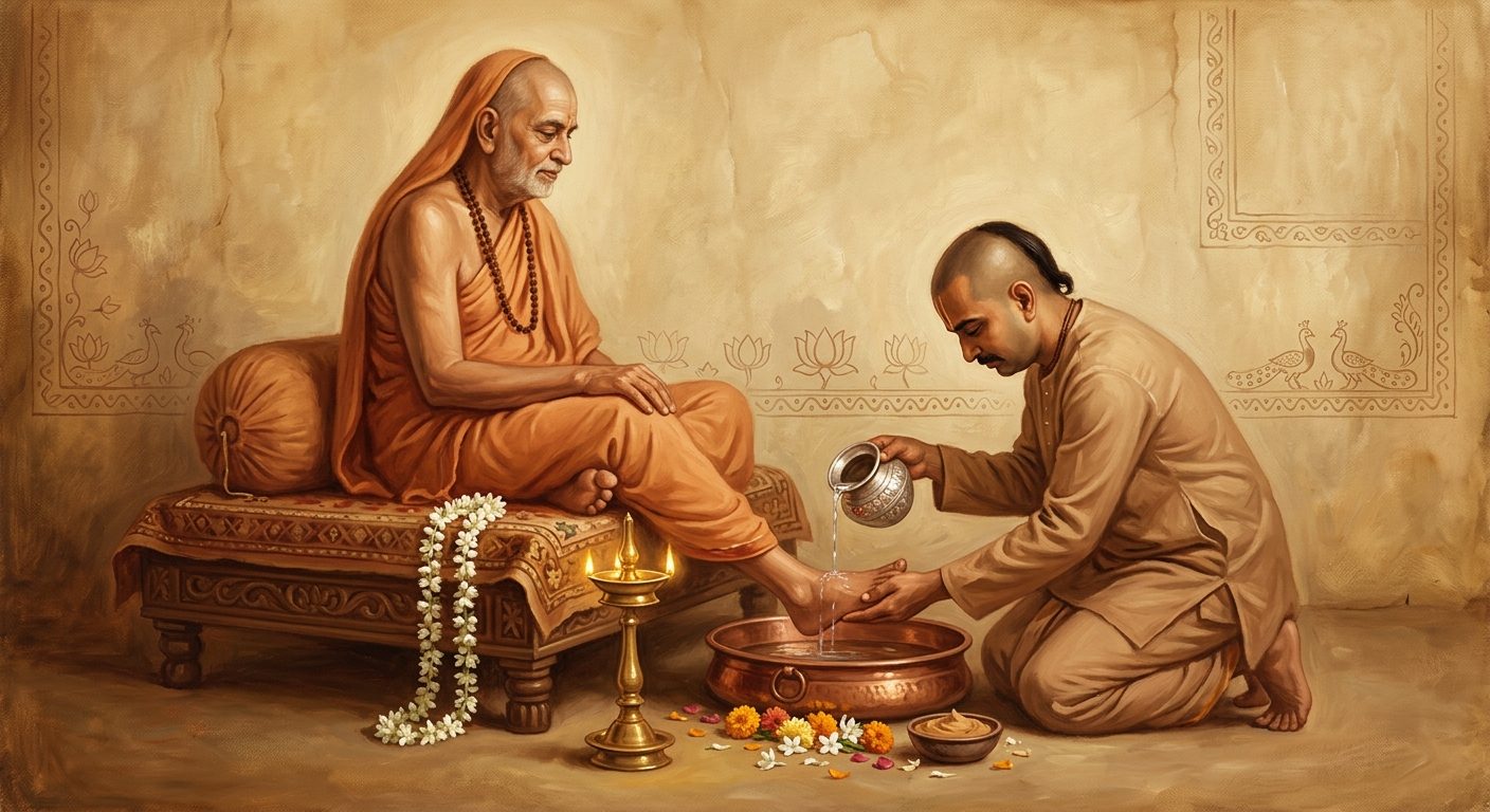 सद्गुरूंचे पाद्यपूजन